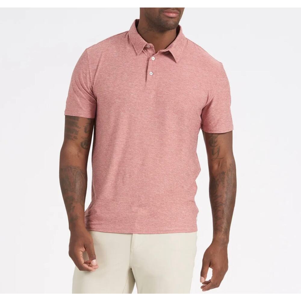 Vuori Men’s Strato Tech Polo In Heathered Red Size XL